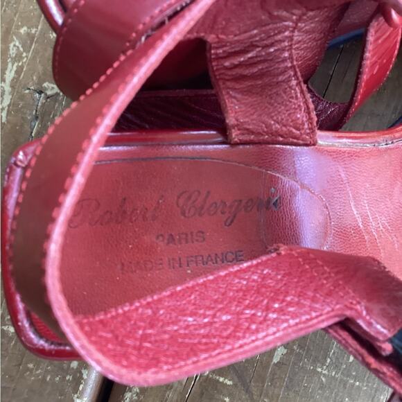 Robert Clergie Red Beaded Chunky Wedge Platform Shoes Size 8 - Picture 6 of 7